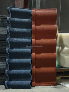 Tuile de toit en métal <span class=keywords><strong>enduit</strong></span> de <span class=keywords><strong>pierre</strong></span> imperméable matériau en acier de fibre de verre de première qualité pour villas maisons parcs bâtiments extérieurs - Product Image 2