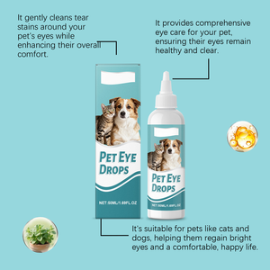 Removedor de Manchas de Lágrimas para Perros y Gatos, Glicerina, Pantenol, Natrio PCA, Alivia la Picazón en los Ojos, Limpieza Suave, <span class=keywords><strong>Gotas</strong></span> Oftálmicas para Mascotas con Lanosterol - Product Image 2