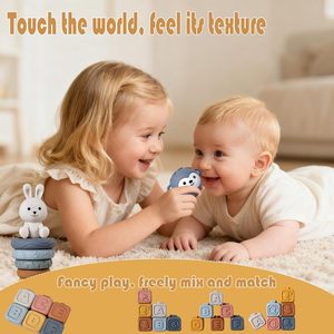 Juguete Apilable de Silicona con Forma de Tortuga, Juguetes Sensoriales para Bebés, Juguete de Dentición con Texturas Onduladas y Aletas para Bebés - Product Image 4