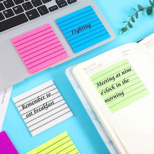 Waterproof 3x3 Inch PET Transparent <b>Memo</b> <b>Pad</b> Back-to-School Essential Clear Sticky Notes Translucent Lining Aesthetic School - Product Image 3