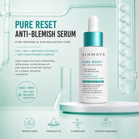 Sérum Purifiant Anti-Imperfections AHA BHA Resserre les Pores Contrôle du Sébum Équilibrant Lissant pour le Visage