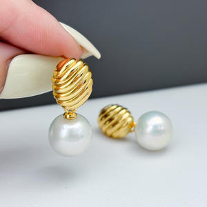 ต่างหูเงินแท้ S925 แบบ DIY พร้อมลูกปัดขนาด 10-15 มม. อุปกรณ์ฐานเปล่า รุ่น 22299 - Product Image 3