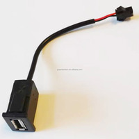 Prise de charge noire à Double couche USB femelle Type-C prise de courant avec connecteur de câble Port de chargeur USB pour lampe de nuit LED