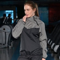 Conjunto Deportivo de Dos Piezas para Hombre y Mujer, de Alta Calidad, Personalizado, Transpirable, de Spandex/Nylon, para Otoño, con Cuello Alto, para Correr, Quema Grasa Rápido