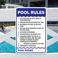 Panneau métallique de règles de piscine, imperméable, panneau d'avertissement de sécurité pour piscine extérieure