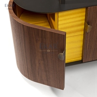 Kabinet lorong kayu ramping, furnitur elegan dengan ruang tamu dan desain makan yang cukup