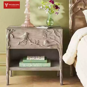 Armoire rétro <span class=keywords><strong>française</strong></span> en bois massif avec motifs d'oiseaux et de fleurs en relief, armoire de rangement à six compartiments, armoire d'entrée de style américain - Product Image 5
