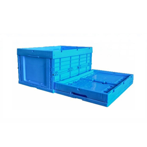 Large blue stackable shipping logistic plastic crate cheap price moving storage turnover box with lid manufacturer