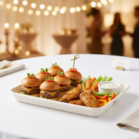 Assiette jetable compostable biodégradable en bagasse de canne à sucre à 4 compartiments pour la restauration