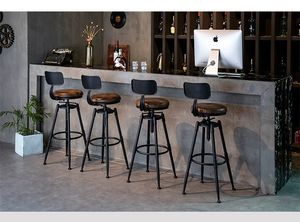 <span class=keywords><strong>Sgabelli</strong></span> da Bar rotanti di Design industriale di lusso in <span class=keywords><strong>legno</strong></span> massello alberghi in <span class=keywords><strong>ferro</strong></span> ristoranti caffetterie camere da letto centri commerciali soggiorno - Product Image 3
