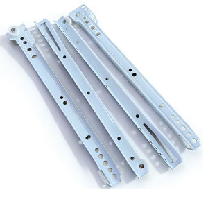 Glissières de tiroir à deux sections avec revêtement en poudre, rails de support inférieurs en acier laminé à froid pour tiroirs de meubles - Product Image 1