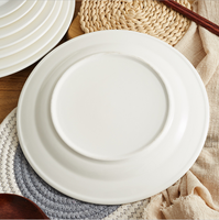 Assiette creuse en céramique de 10 pouces, motif lune, écologique, durable, minimaliste, en porcelaine blanche, compatible micro-ondes