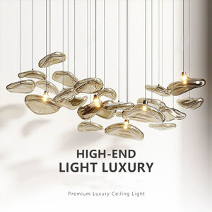 <span class=keywords><strong>Lampadario</strong></span> a sospensione di lusso <span class=keywords><strong>moderno</strong></span> di alta gamma per hall di hotel e ville, personalizzato per grandi progetti, in vetro soffiato a LED - Product Image 1