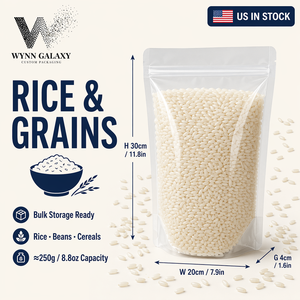 Retail Ready Clear Stand Up Pouch20*30*4cm 7.9*11.8*1.6in <b>Zip</b> Lock Resealable Transparent Rice Grain Nut Coffee Food Packaging - Product Image 1