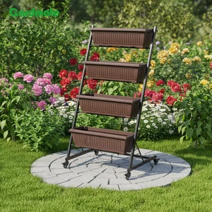 <span class=keywords><strong>Support</strong></span> de Jardinière sur Roues <span class=keywords><strong>à</strong></span> 4 Niveaux en Métal <span class=keywords><strong>pour</strong></span> Patio, Jardin, Balcon, Intérieur et Extérieur - Product Image 2