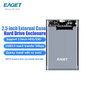 EAGET Hot Sell 2.5-inch SATA CASE hdd enclosure External Enclosure 5Gbps USB interface Support 6TB SSD Enclosure Case