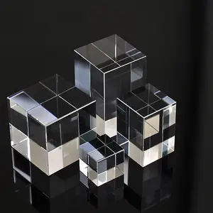 JY Haute Qualité k9 Blanc Cube Cristal 3d Laser Gravé Personnalisé pour Cadeau Souvenir