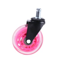 Roue pivotante de 3 pouces pour chaise de bureau, petite roue de style cuisine, roulettes robustes, roulement à billes en polyuréthane transparent, capacité de charge de 50 kg