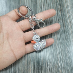 <span class=keywords><strong>Porte</strong></span>-clés mignon en forme de canard en métal avec strass brillants, diamant jaune, design d'animal de dessin animé, <span class=keywords><strong>cadeau</strong></span> - Product Image 6