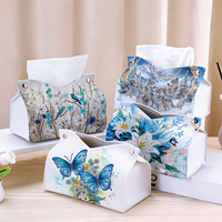Kits de support de boîte à mouchoirs en diamant pour peinture diamantée, thème coloré, forme spéciale, en bois et acrylique, décoration d'intérieur