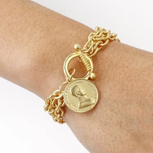Zooying-Pulseras de cadena con abalorio de Color dorado para mujer y hombre, brazaletes de aleación de acero inoxidable, joyería de <span class=keywords><strong>avatar</strong></span> - Product Image 3