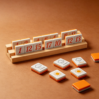 Tuiles de Mahjong Artistiques Modernes en Acrylique Personnalisables pour Jeu de Rummy Géométrique, Idéales pour Tournois, Jeu Décontracté et Fêtes