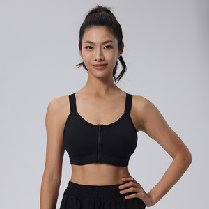 Soutien-gorge de sport en nylon et élasthanne haute résistance, à fort impact, ajusté, avec fermeture éclair, respirant, effet push-up, pour la course à pied (adultes) - Product Image 3