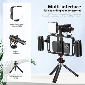 NEEWER universale telefono Video Rig Kit compatibile con iPhone 14 Plus 14 13 12 Pro Android, telefono palmare in alluminio gabbia con - Product Image 4