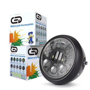 Ensemble de phares de moto MOTOLED, 5,75 pouces, classique, tout-terrain, <span class=keywords><strong>Cafe</strong></span> Racer, lentille de projecteur pour accessoires LED Gn125 - Product Image 1