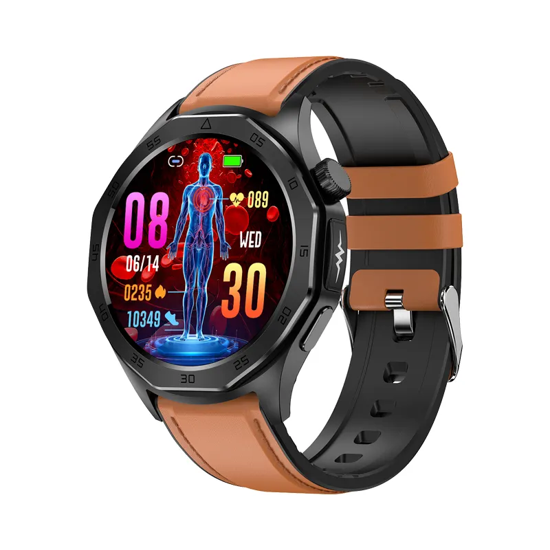 Die beste EKG ET480 Smart Watch AMOLED BT Anruf Blut-Sauerstoff-Body Temperatur Hband Gesundheit Smart Wear 2024