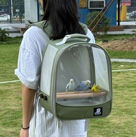 Sac à dos de transport transparent personnalisé pour oiseaux et perroquets avec perchoir intégré, respirant et poreux, type cage pour animaux de compagnie