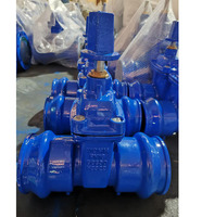 Vanne à opercule double GGG50 avec volant ou capuchon de tige, siège élastique pour tube PVC, raccordement 110 mm, PN10/16, direct usine