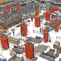 Coffrage en plastique léger, réutilisable, modulaire et réglable en aluminium et contreplaqué pour la construction en béton