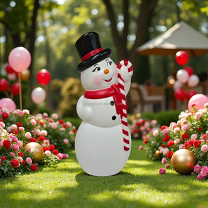 Christmas Snowman Ornaments Plastic Christmas Snowman Statues Creative Home and <b>Holiday</b> Decorations - Product Image 4