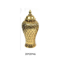 Vases en céramique texturés en forme de pétales dorés, vente en gros