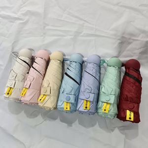 Parapluie pliant 5 sections personnalisé avec logo, protection UV, cadeau d'affaires, mini compact, portable 6K, étui en EVA, poignée en plastique, revêtement noir, idéal comme cadeau - Product Image 4
