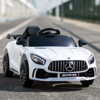 Voitures électriques pour enfants sous licence Mercedes Benz AMG GTR 12V avec batterie rechargeable, télécommande incluse.