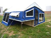 Grande tente de camping familiale quatre saisons en toile double couche imperméable, avec une chambre et un salon, pour voyages en plein air