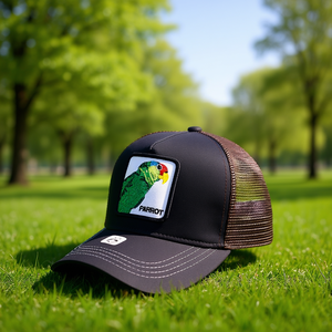 Cappello Trucker con Ricamo Pappagallo, 6 Pannelli in Rete Traspirante, Unisex per Adulti, Casual Primavera-Estate - Product Image 2