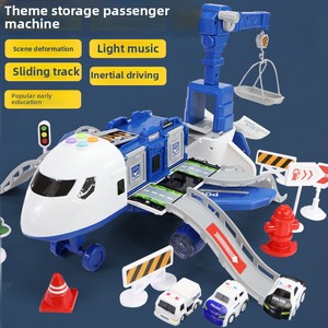 Nouveau Style garçons Intelligence voiture modèle 3 à 6 ans cadeau d'anniversaire transformé scène de stockage grand <span class=keywords><strong>avion</strong></span> enfants <span class=keywords><strong>jouet</strong></span> piste - Product Image 2