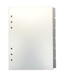 Trong kho A5 Kích thước trống Frosted PP <span class=keywords><strong>6</strong></span> <span class=keywords><strong>Tab</strong></span> Divider <span class=keywords><strong>6</strong></span> lỗ Chất kết dính Divider trang cho máy tính xách tay Tạp Chí Nhật Ký kế hoạch Memo Lưu ý pad - Product Image 4