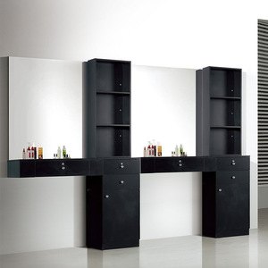 Miroir de salon de coiffure Dongpin Beauty, support 30x38x90 cm, simple face, avec armoire de rangement pour outils de coiffure - Product Image 3