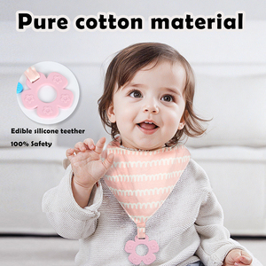 Bavoirs bandana pour <span class=keywords><strong>nouveau</strong></span>-<span class=keywords><strong>né</strong></span> <span class=keywords><strong>en</strong></span> coton biologique doux et mignon, absorbants, fermeture à boutons pression, matière <span class=keywords><strong>en</strong></span> mousseline, design de dessin animé mignon - Product Image 2