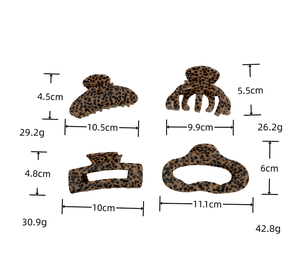 QianJin Özel Logolu Asetat Saç Tokası Leopar Desenli Saç Aksesuarları Seti Kalınlaştırılmış Asetat Saç Tokaları - Product Image 4