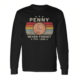 Camiseta de manga larga con diseño de Penny Never Forget 17932025 Retro Us Cent Money - Product Image 2