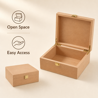 Boîte de rangement en bois de hêtre avec couvercle à charnière et fermoir métallique pour chambre, bureau, cadeaux d'entreprise et emballages cadeaux
