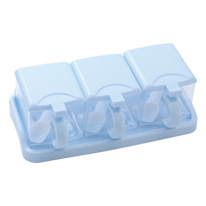 Set di Contenitori per Condimenti da Cucina 3-in-1 in Plastica con Supporto e Cucchiaio per <span class=keywords><strong>Sale</strong></span>, Pepe, <span class=keywords><strong>Zucchero</strong></span> ed Erbe Aromatiche - Product Image 6