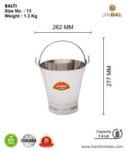 Cubo de servicio de acero inoxidable pulido Premium de uso diario de metal Harish a precio mayorista - Product Image 3