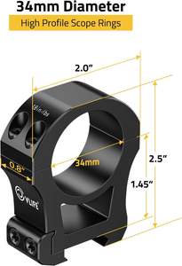 วงแหวนยึดกล้องเล็ง CVLIFE 2 ชิ้น ขนาดเส้นผ่านศูนย์กลาง 34 มม. ความสูงตรงกลาง 1.45 นิ้ว อุปกรณ์เสริมสำหรับการล่าสัตว์ที่มีความแม่นยำ - Product Image 2