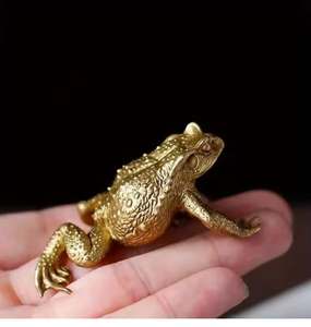 รูปปั้นประดับรูปคางคกทองเหลืองนำโชคกระเป๋าทำจากทองแดงรูปปั้นตกแต่งในร่ม/กลางแจ้งไม่จำเป็นต้องใช้ไฟฟ้า - Product Image 6